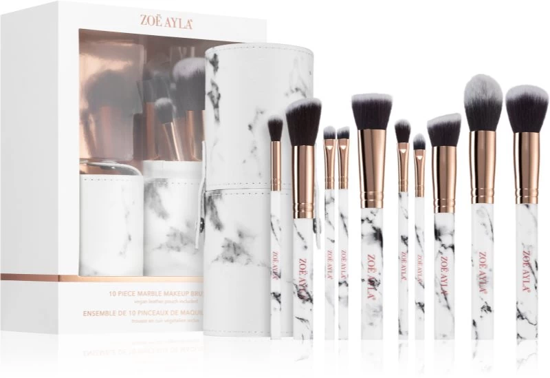 Zoë Ayla Makeup Brush Set Marble 10 Piece 1 Zoë Ayla Makeup Brush Set Marble 10 Piece